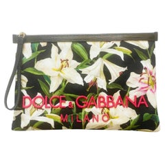 Dolce & Gabbana multicolour floral cotton White Lilly printed Women pouch