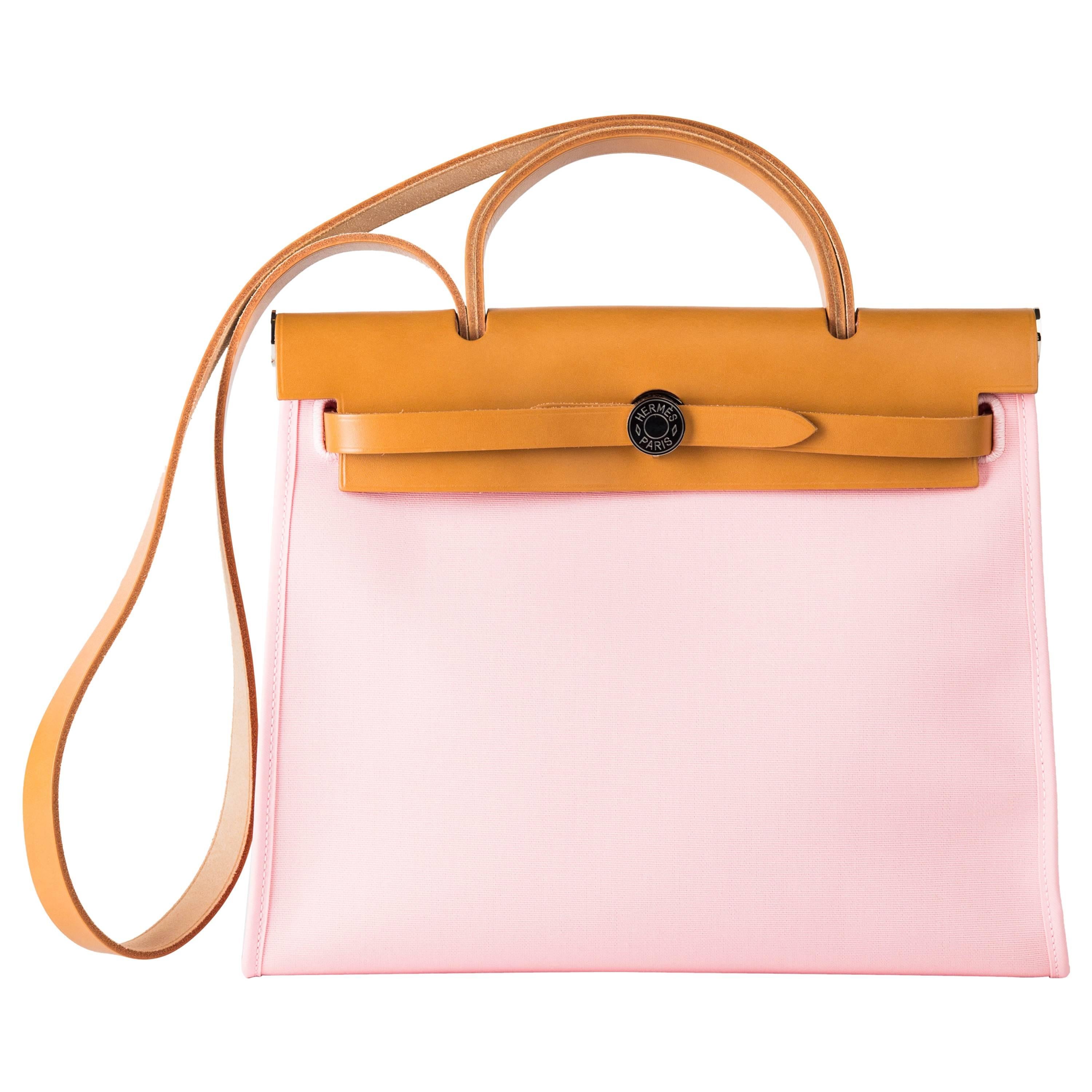 Herbag Zip Canvas Pink Rose Sakura 31cm PM For Sale