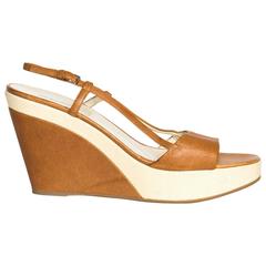 Jil Sander Tan & Beige Leather Sandal 7