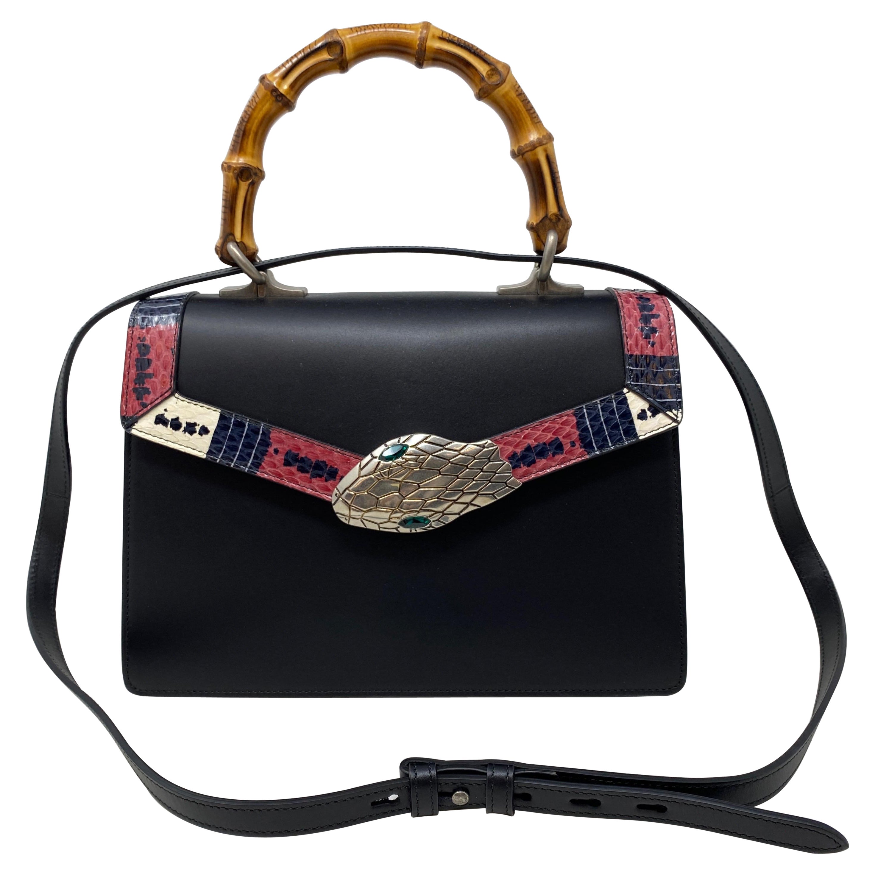Gucci Black Snake Top Handle Bag at 1stDibs | gucci black snake bag, snake  handle bag, gucci snake bag