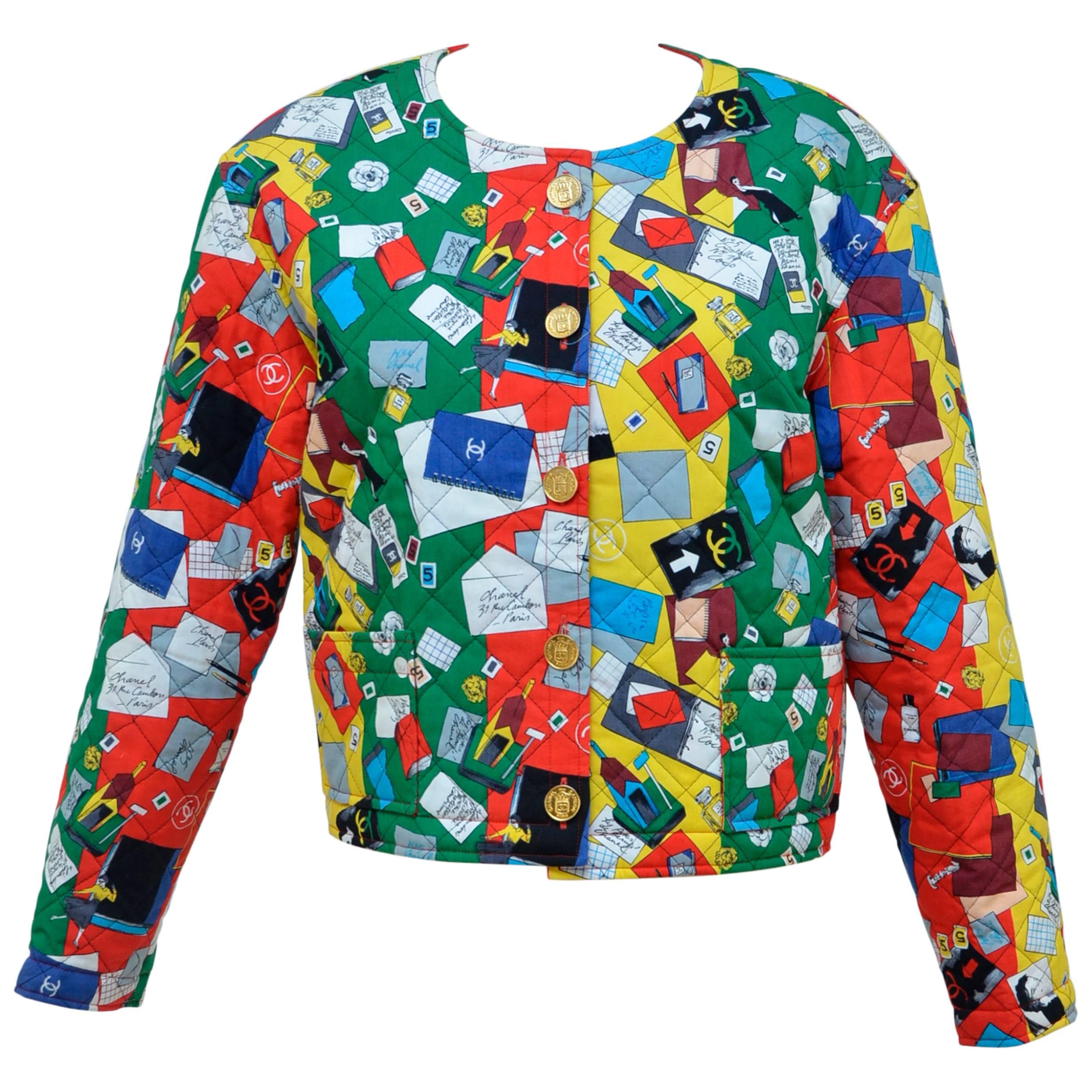 CHANEL Vintage Quilted Icons Jacket 1990's  New 38