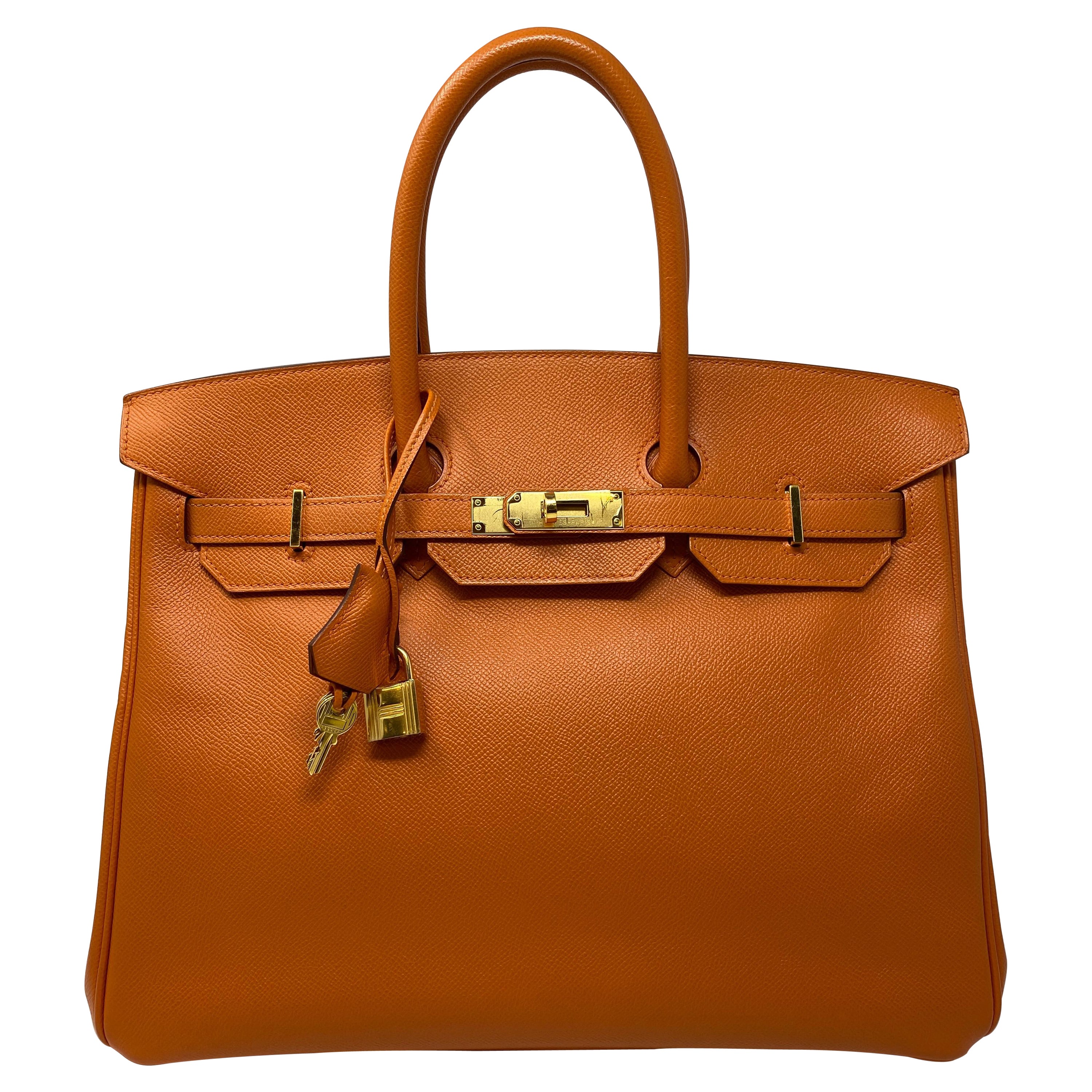 Hermes Orange Epsom Birkin 35 Bag
