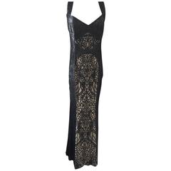 Monique Lhullier Long Beaded Gown