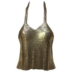 Original 1970's Gold Chain Mesh Halter Top