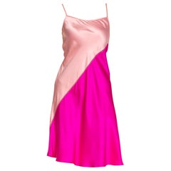 Vintage 1990S Fuchsia & Pink Silk Slip Dress