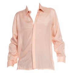 1990S BOCCI Blush Pink Silk Dead Stock Shirt NWT