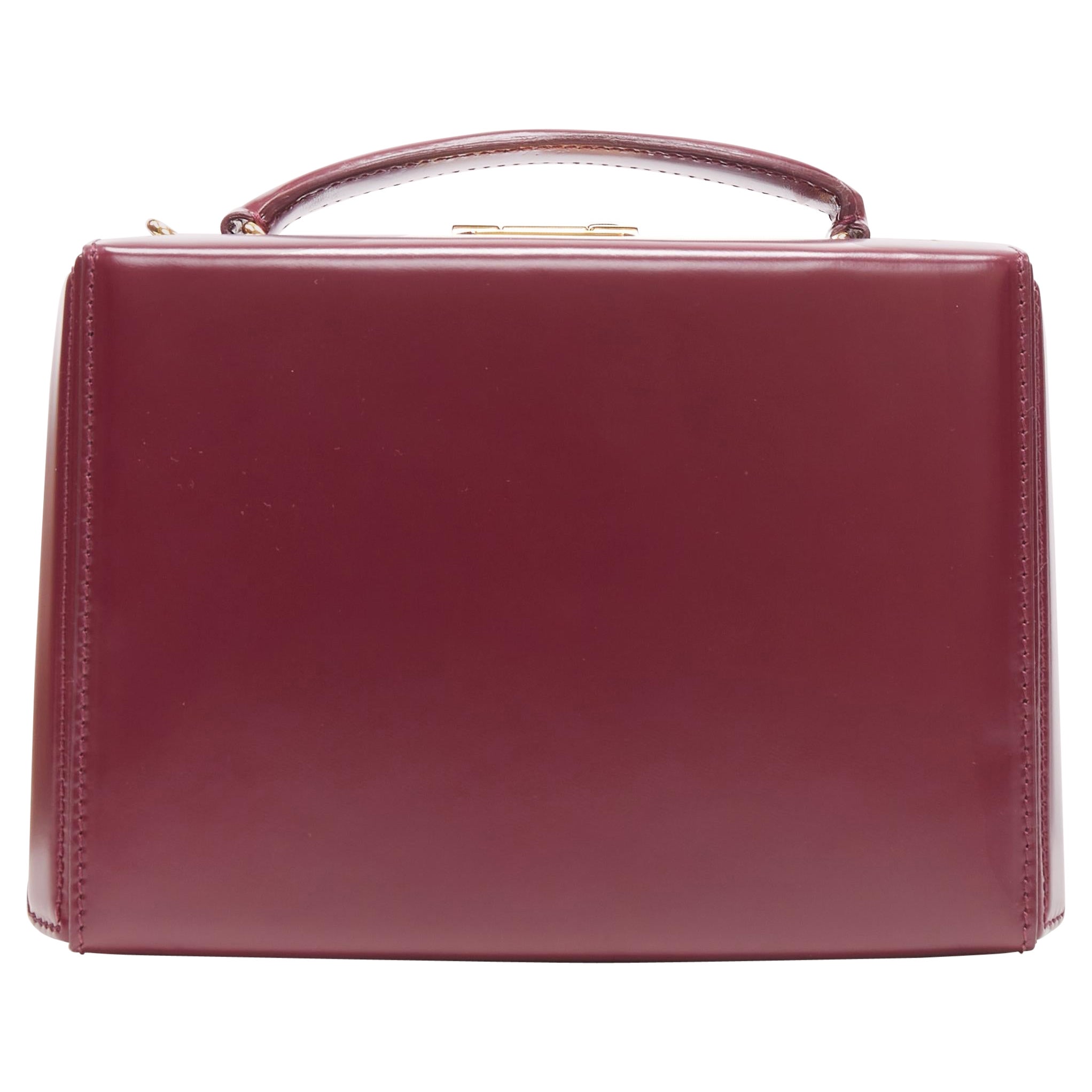 MARK CROSS Grace Small purple smooth leather gold hardware box crossbody bag