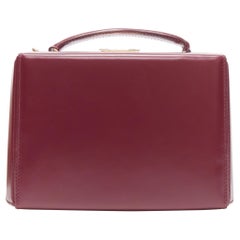 Mark Cross Grace Piccola borsa crossbody in pelle liscia viola con finiture dorate