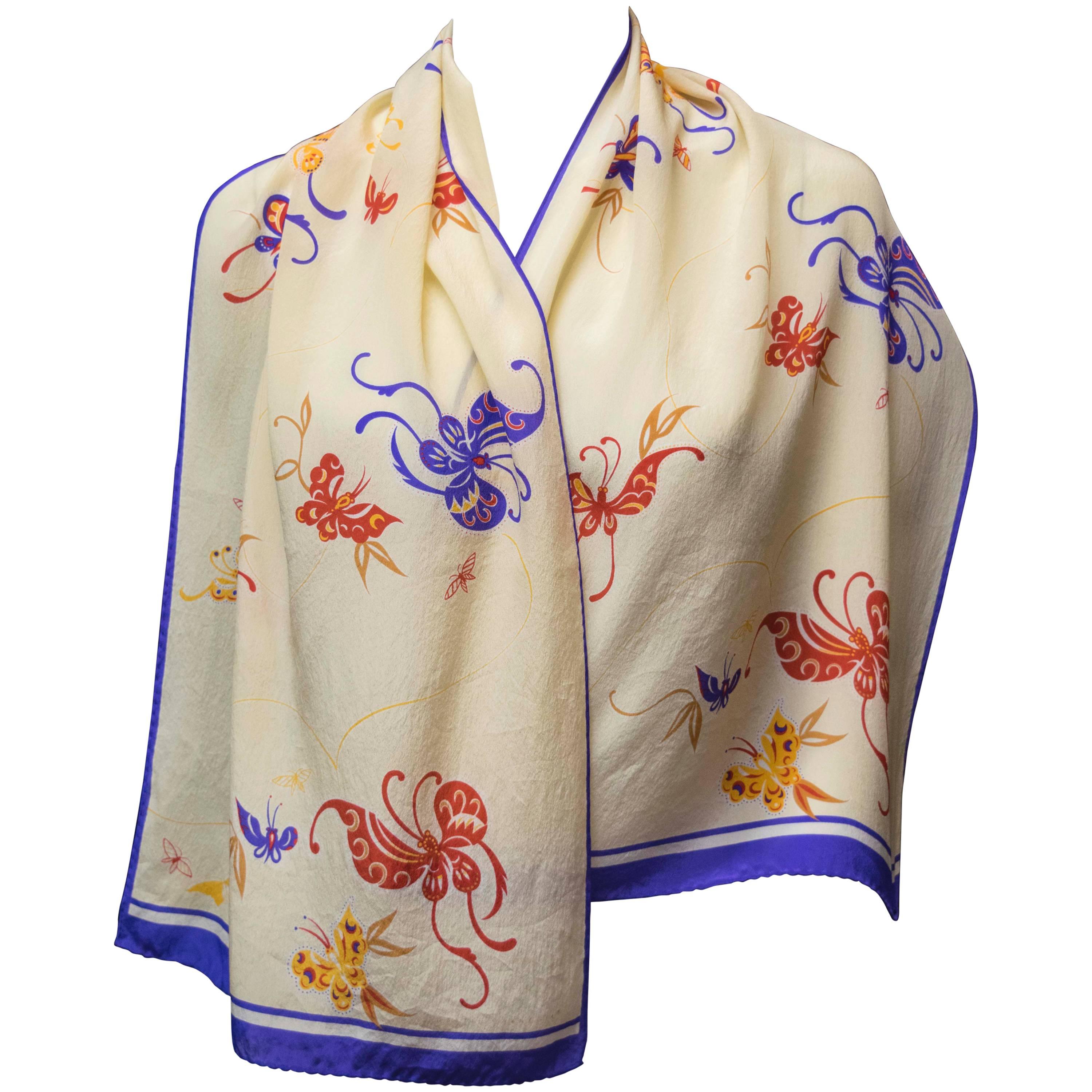 Hattie Carnegie Silk Scarf For Sale