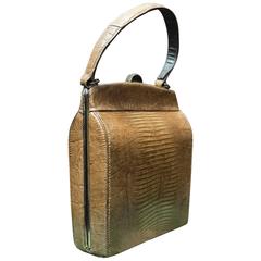1940s Brown Lizard Handbag 9