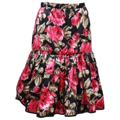 Valentino floral silk summer skirt, c. 1980s