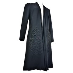 A Black Crepe Couture Coat by Jean Dessès - France Circa 1945-1949