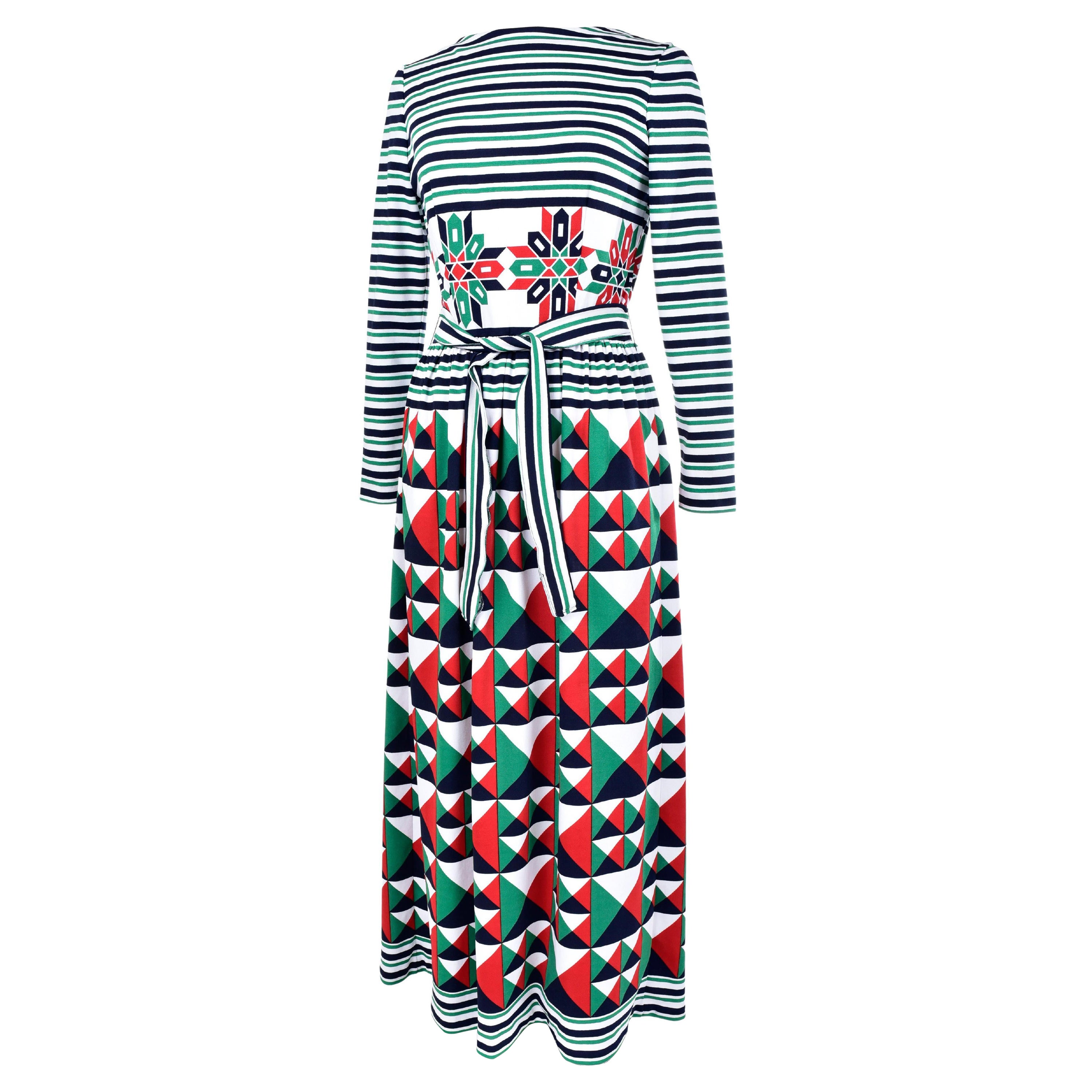 Bedrucktes Jersey-Kleid von Jules-Franois Crahay für Lanvin, um 1972 im Angebot