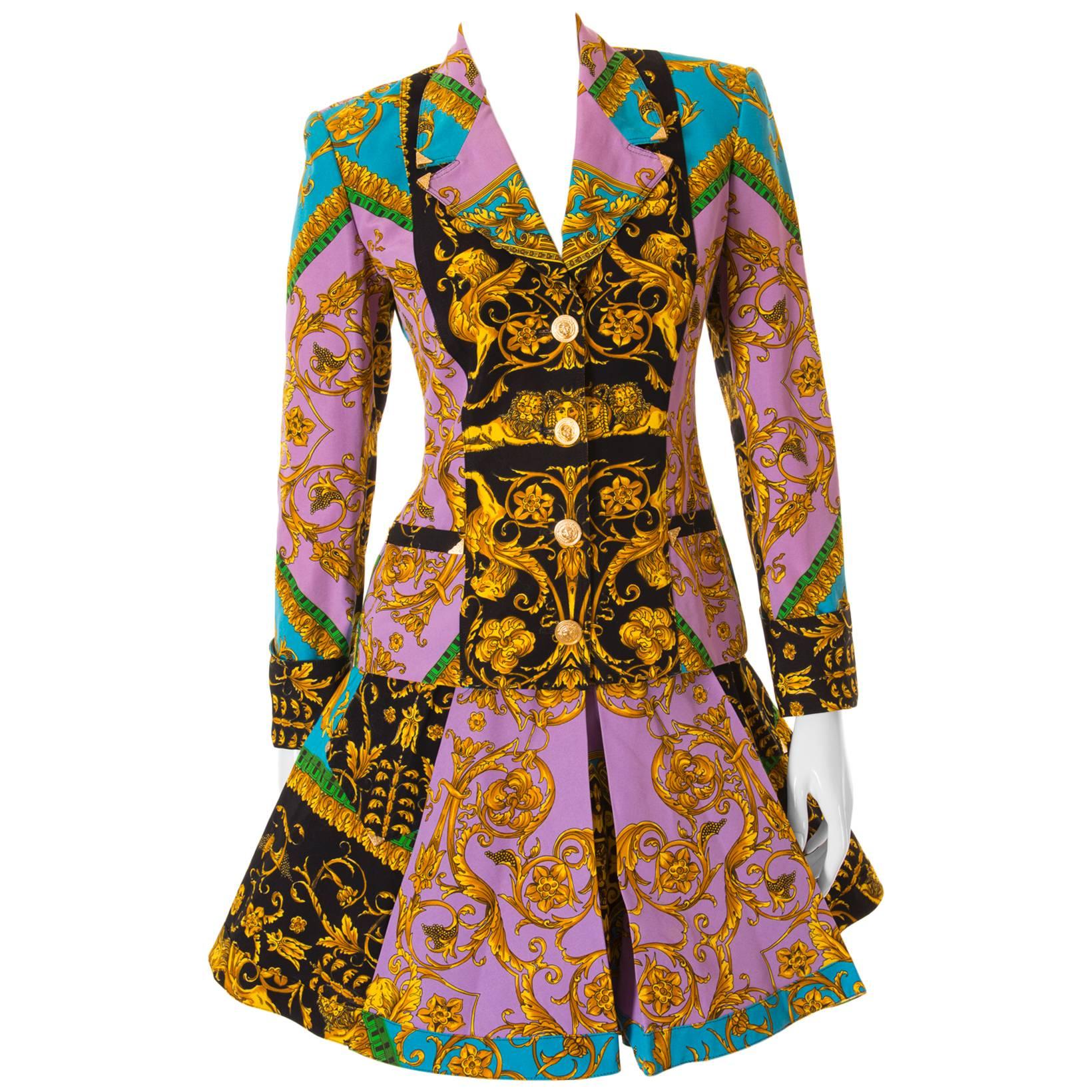 Versus Gianni Versace Baroque Skirt Suit