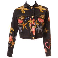 Vintage Gianni Versace Iconic Starfish and Seashell Print Jacket