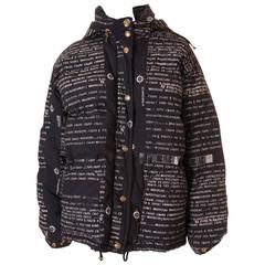 Vintage Moschino Text Print Puffer Jacket