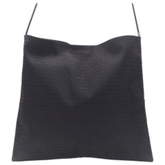 DIOR black tonal logomania jacquard square fabric magnetic closure crossbody bag