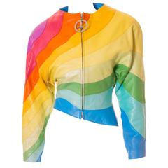 Vintage S/S 1990 Thierry Mugler Rainbow Leather Jacket