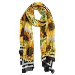 Dolce & Gabbana YELLOW
SUNFLOWER printed silk scarf wrap