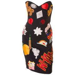 Vintage Documented Franco Moschino S/S 1988 Patch Dress