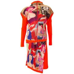 Issey Miyake 'Lovers' Print Skirt Set