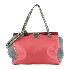 Valentino Colorblock Rockstud Tote Soft Leather Large