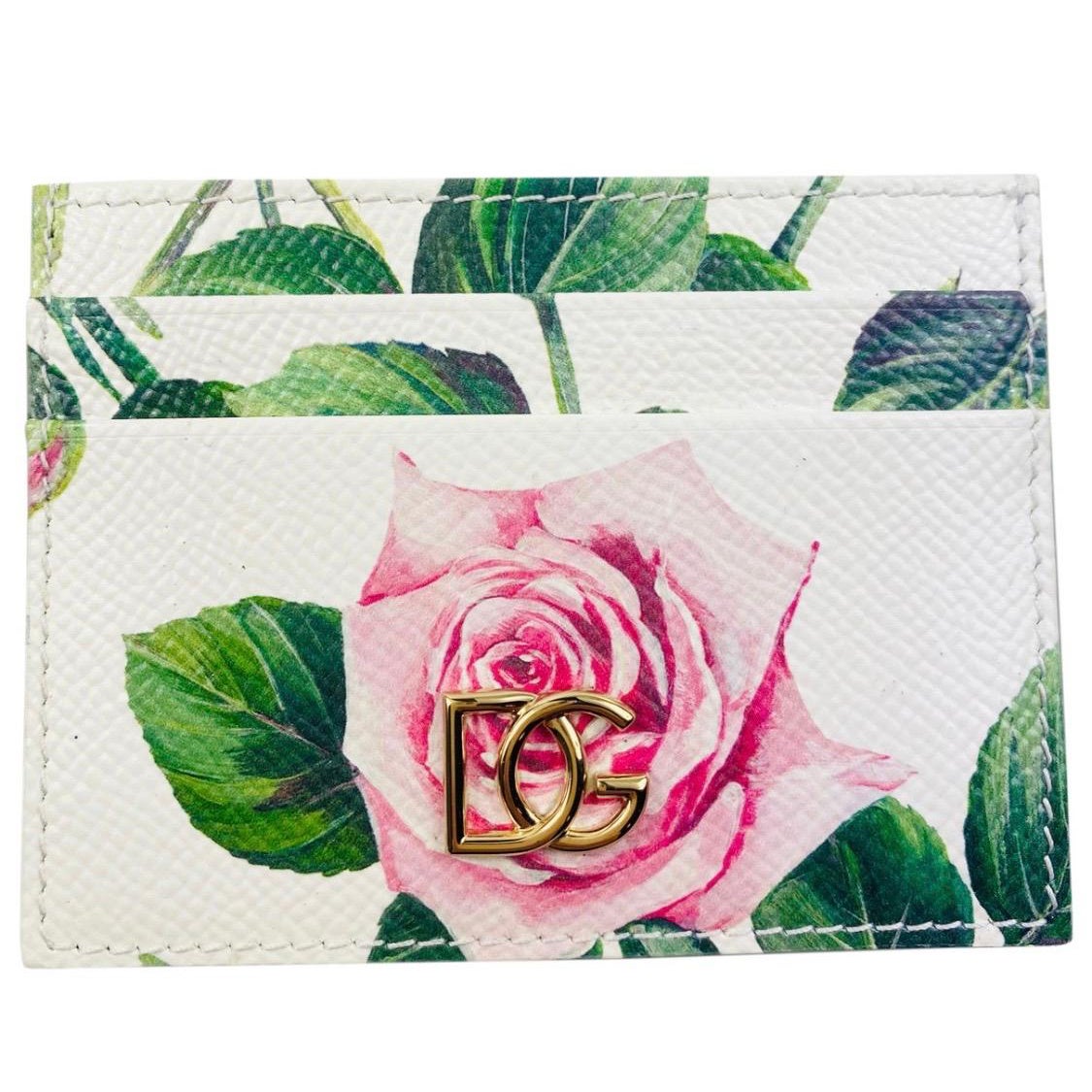 Dolce & Gabbana Tropical Rose
printed Vitello leather cardholder