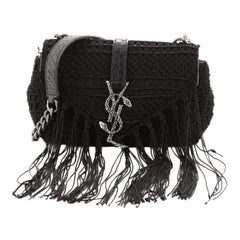 Saint Laurent Classic Monogram Crossbody Bag Crochet Over Leather Baby