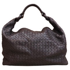 2010s Bottega Veneta Brown Intrecciato Nappa Leather Hobo Bag