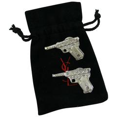 Yves Saint Laurent YSL Vintage Pair of Gun Brooches