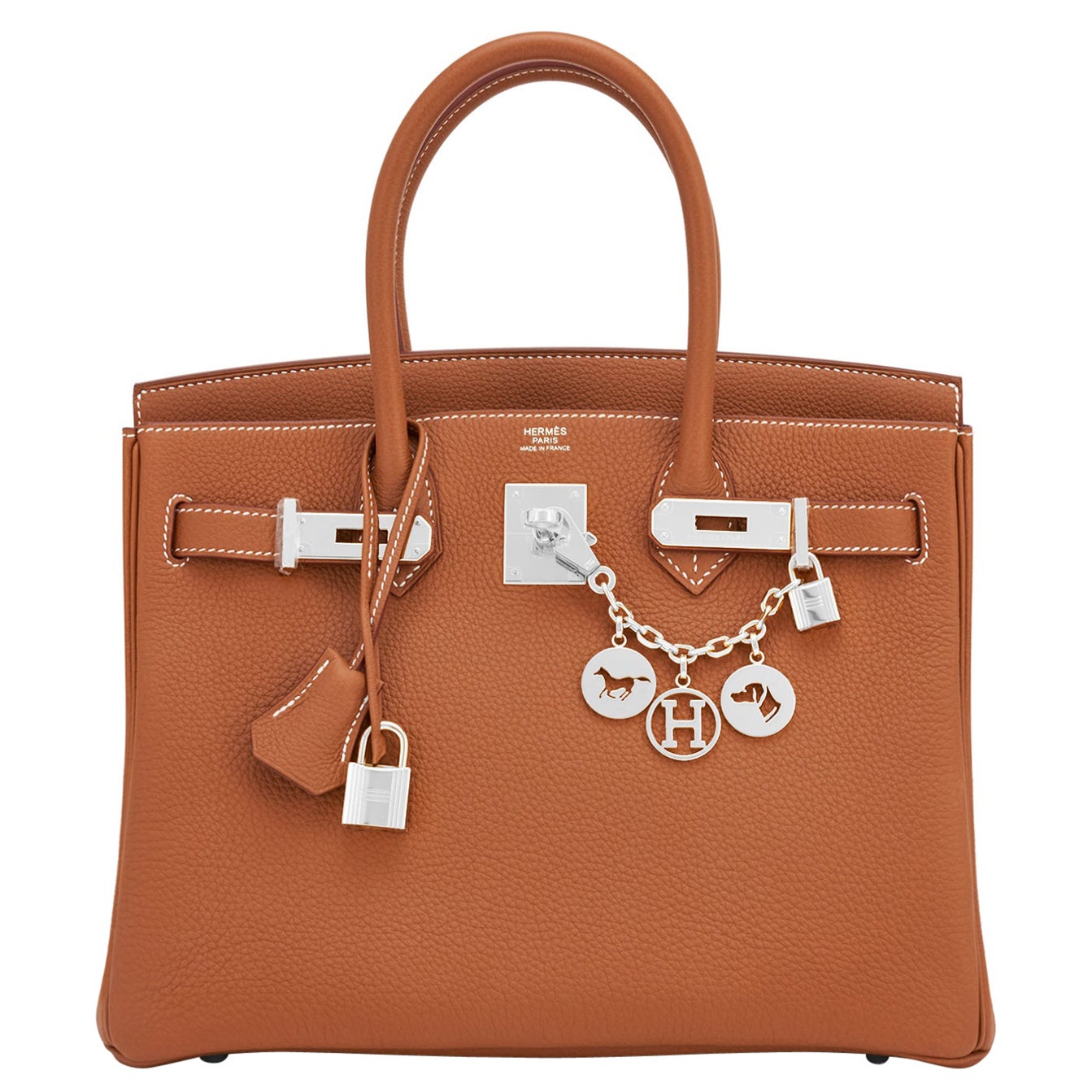 Hermes Birkin 30cm Gold Togo Tan Palladium Bag Classic Z Stamp, 2021