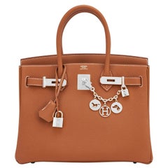 Hermès Birkin 30cm Gold Togo Tan Palladium Tasche Classic Z Stempel, 2021