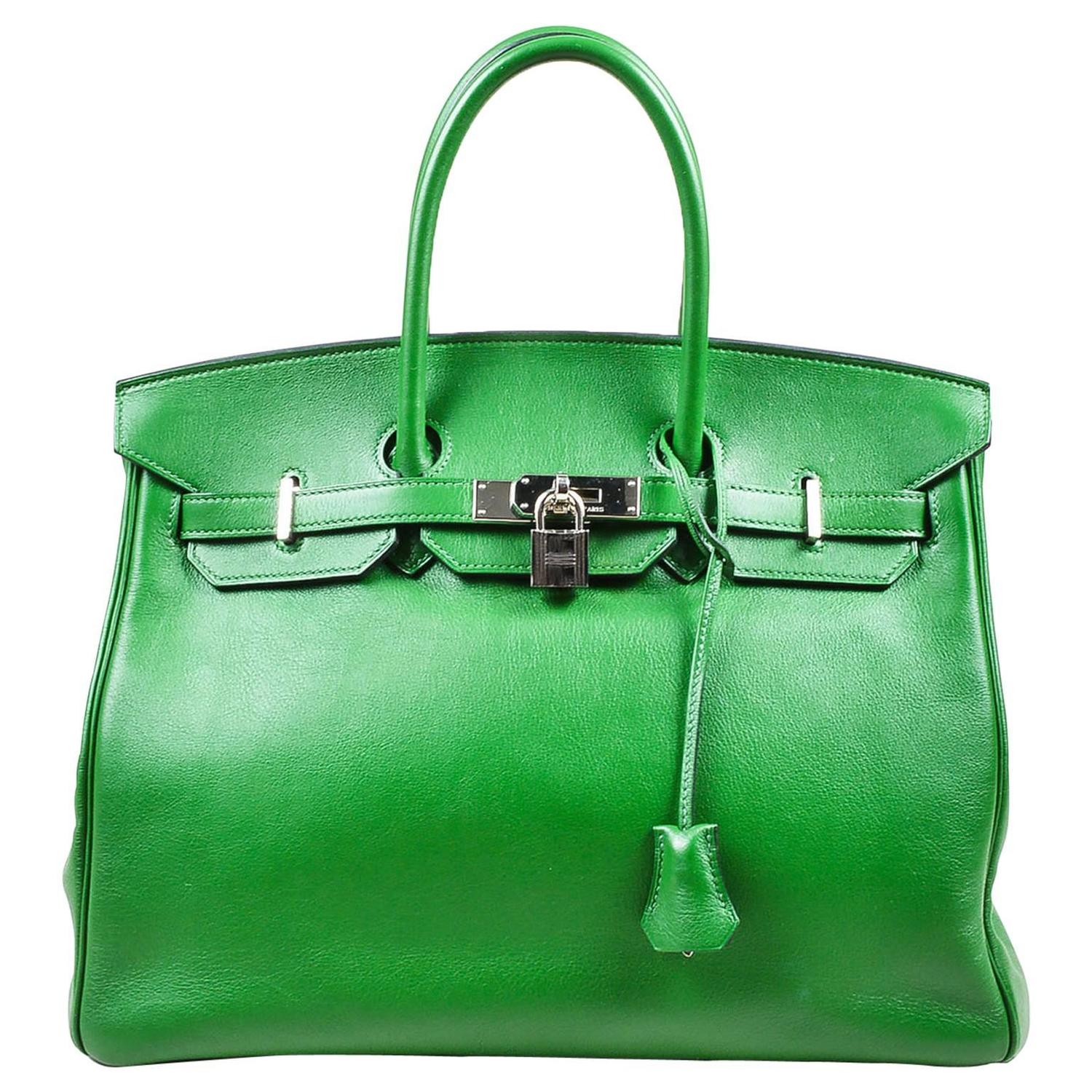 Hermes Iconic Green SHW Vert Bengale Veau Swift Leather 35cm ...  