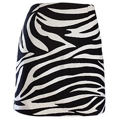 Brand New Celine by Phoebe Philo Black and White Zebra Print A - Line Mini Skirt 1