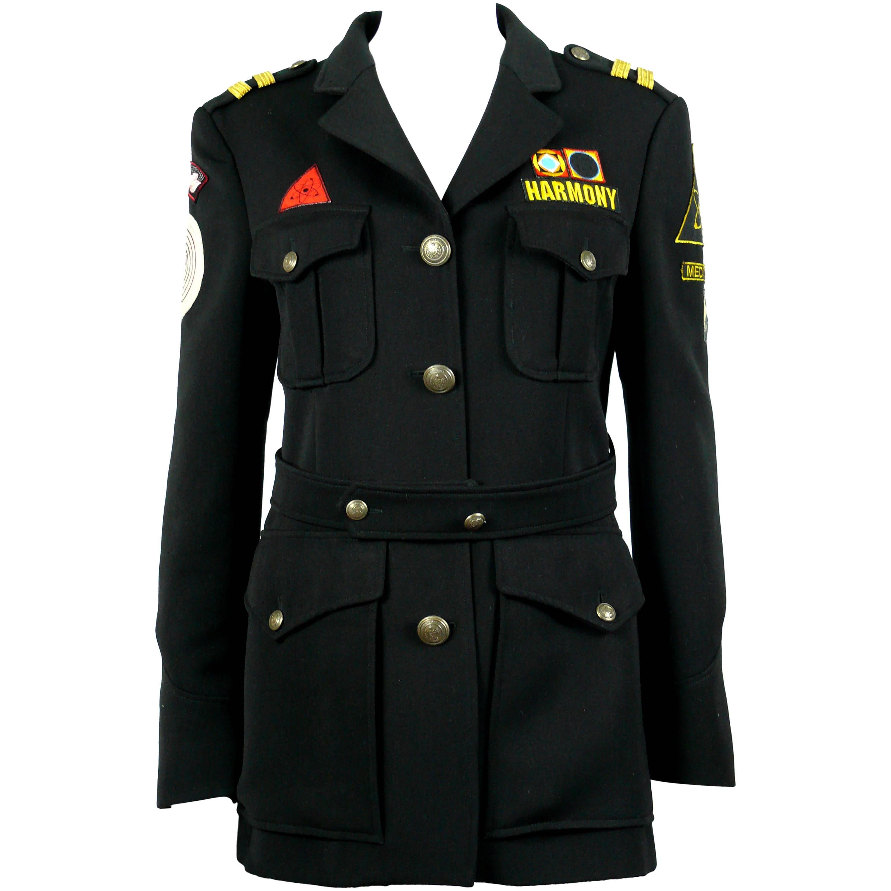 Moschino Vintage Military Style Harmony Wool Jacket  