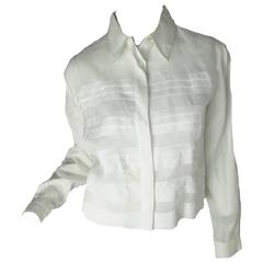 Chanel Organdy Pleated Shirt