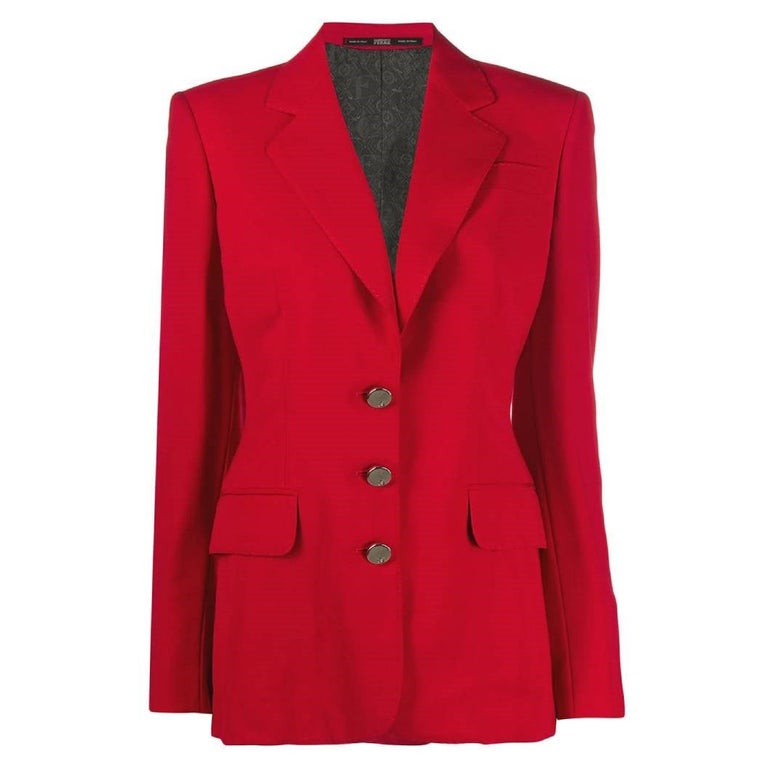 90s Gianfranco Ferré red wool jacket For Sale at 1stDibs