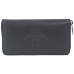 Chanel 2013-2014 Black Leather Bi-Fold Wallet