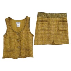 Chanel Yellow Tweed 2-piece Suit