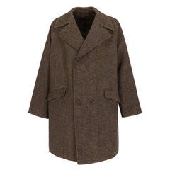 90s Romeo Gigli brown cavalry fabric coat