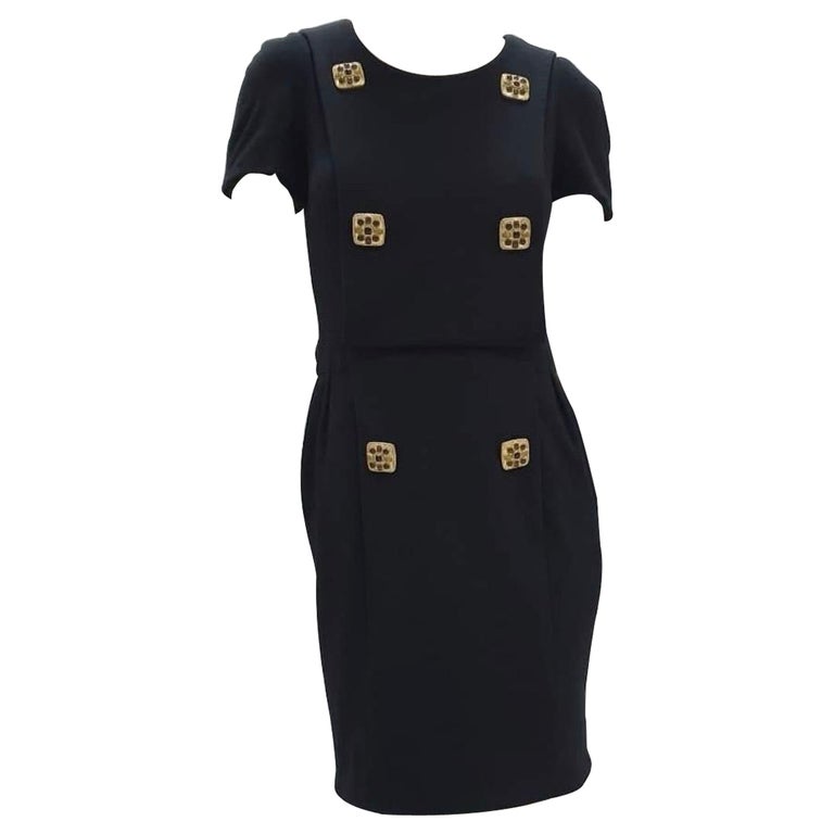 Chanel 2011 Pre-Fall Byzantine Collection Black Jewel Button Dress For ...