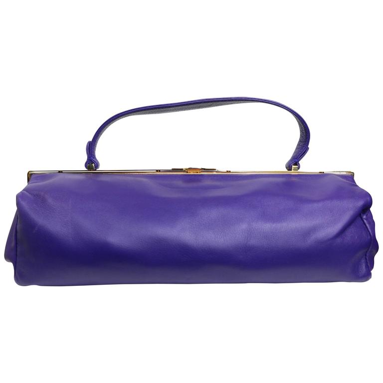 Miu Miu Purple Leather Handbag For Sale at 1stdibs