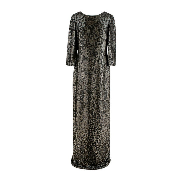 Gucci Gold Lame Lace trimmed Slip Dress - Us size 8 For Sale at 1stDibs