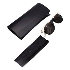 Saint Laurent Black & White Wayfarer Sunglasses