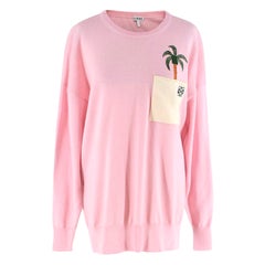 Loewe La Palme Pastellrosa Pullover aus Wollmischung mit Strick