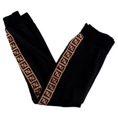 Fendi Trainingshose mit FF- seitlichen Streifen an der Seite in Schwarz, Braun und Beige, Schwarz