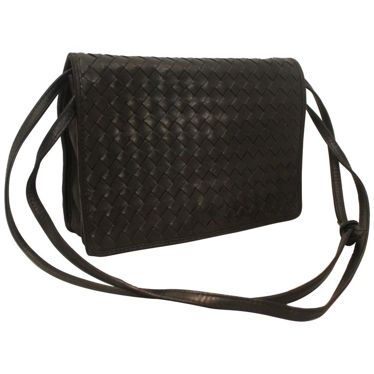 bottega veneta black woven leather bag