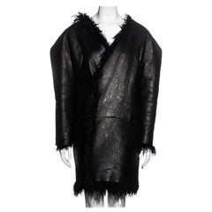 Vintage Martin Margiela black goatskin reversible 'flat collection' coat, fw 1998
