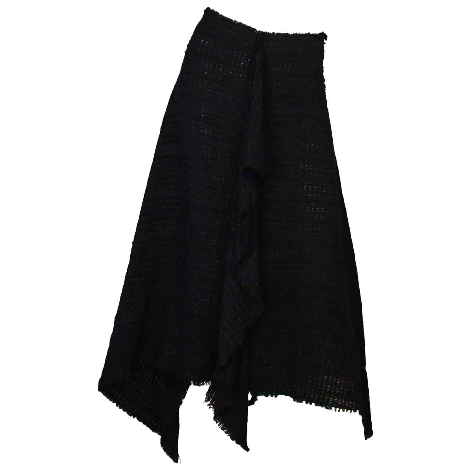 Proenza Schouler New w/ Tags Black Tweed Hankerchief Hem Skirt sz 4 rt. $1, 650