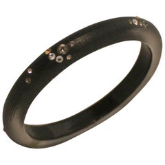 Alexis Bittar Lucite Grey Bangle with Rhinestones